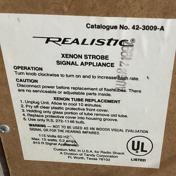 90s Vintage Strobe Light EUC Realistic Xenon Radio Shack Party Disco Light - Picture 4 of 5